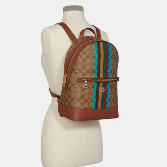 Coach Bags Coach Kenley Backpack In Signature Canvas With Stripe